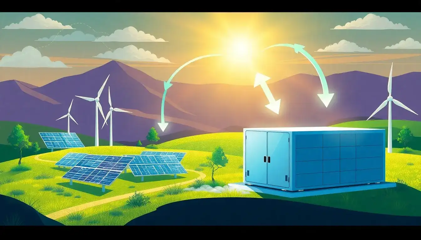 How do energy storage systems integrate with renewable energy sources