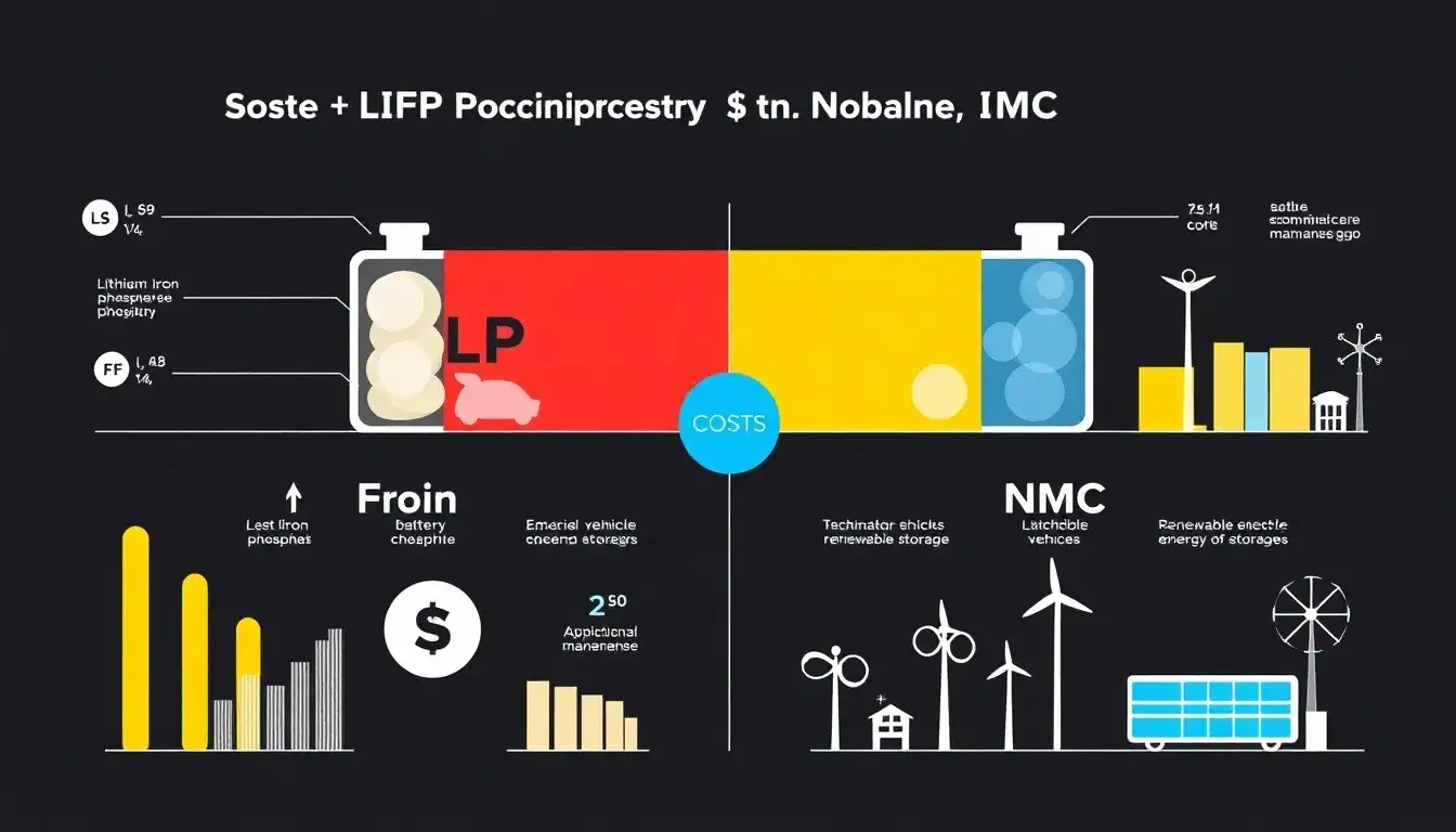 What are the main differences in battery chemistry costs between LFP and NMC