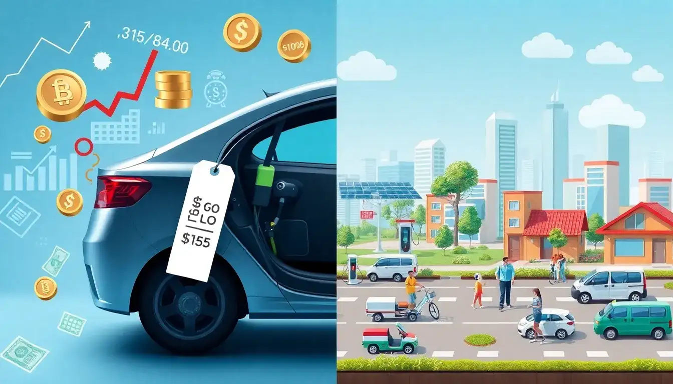 How do battery prices impact the overall cost of owning an electric vehicle