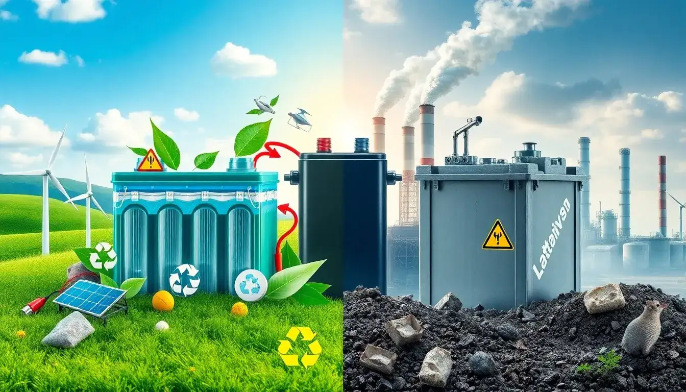 How do lithium-ion batteries compare to lead-acid batteries in terms of environmental impact