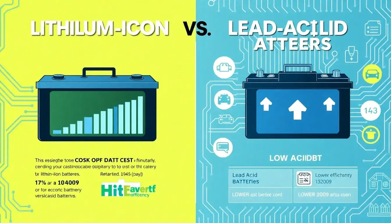 How does the cost of lithium-ion batteries compare to lead-acid batteries over their lifetimes