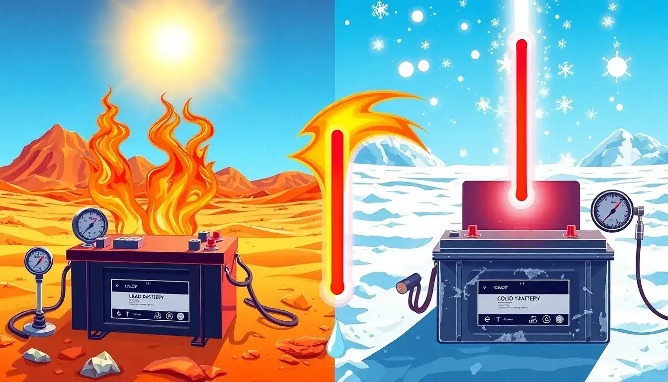 How do lead batteries perform in extreme temperatures