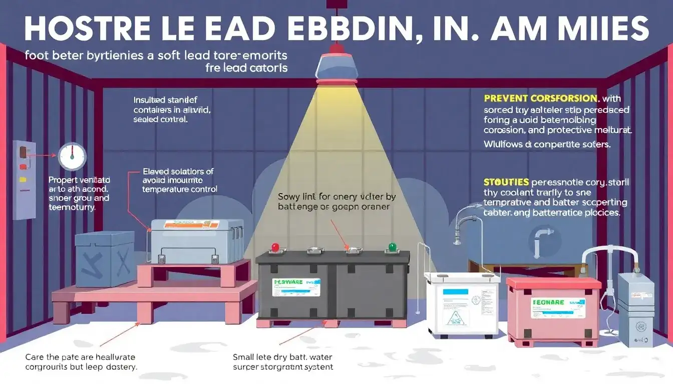 What are the best practices for storing lead batteries in hot climates