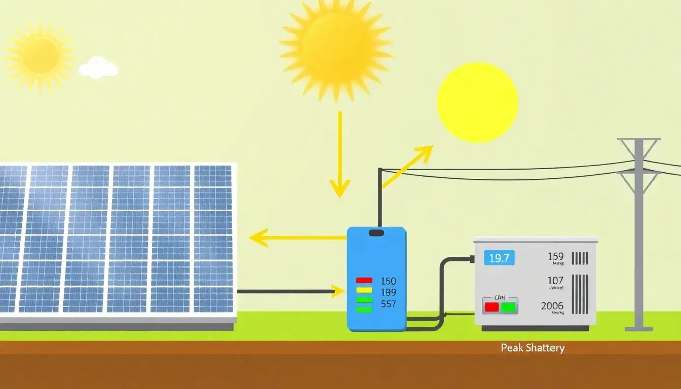 How do solar and battery storage systems work together for peak shaving