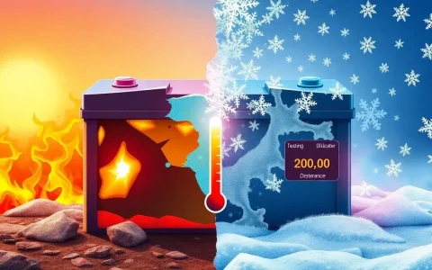 What are the signs that a lead battery is damaged by extreme temperatures