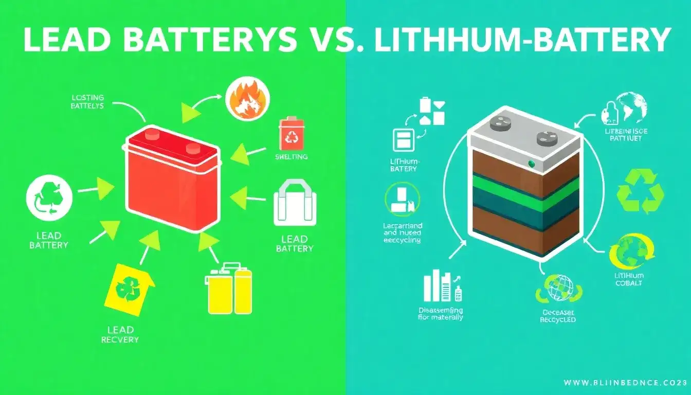 How do lead batteries compare to lithium-ion batteries in terms of recyclability