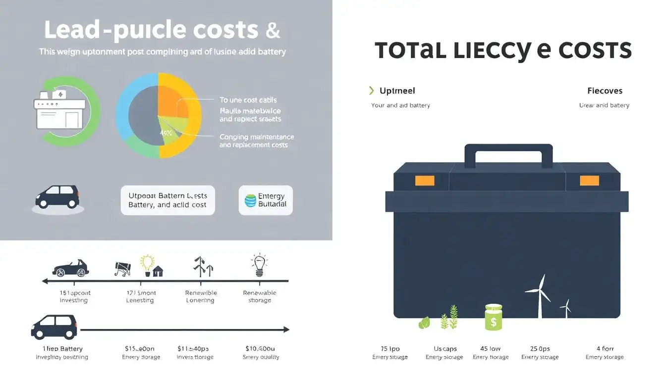 How do the upfront costs of lead-acid batteries compare to their total lifecycle costs
