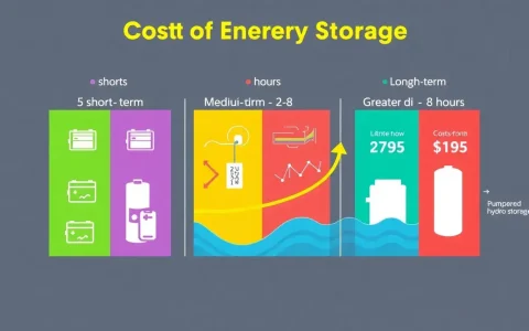 How do energy storage costs vary between different durations of battery storage