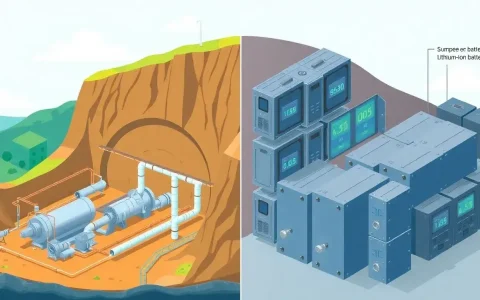 How does the cost of compressed air storage compare to lithium-ion batteries for long-duration applications