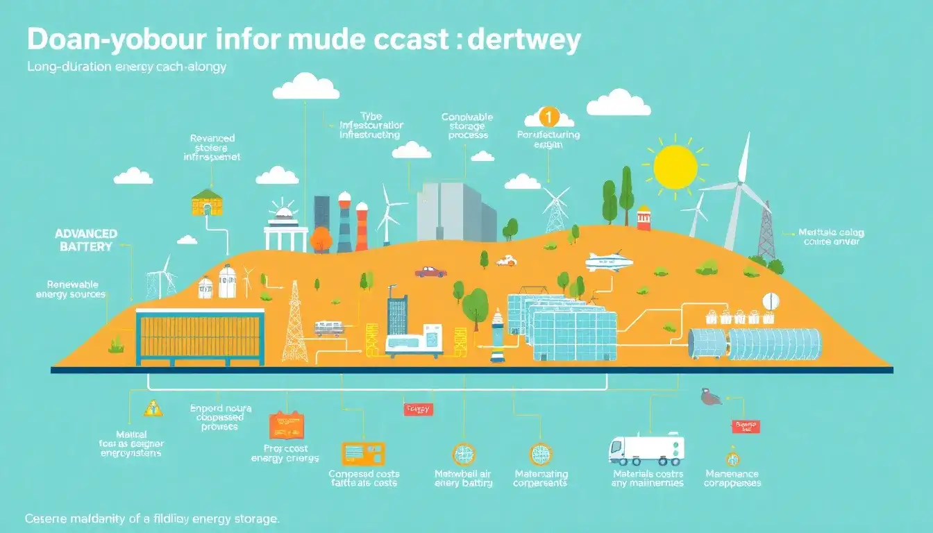 What are the main cost drivers for long-duration energy storage technologies
