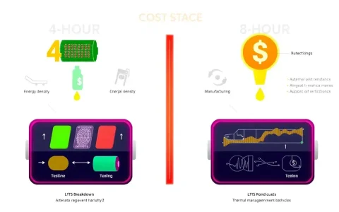 What factors contribute to the cost differences between 4-hour and 8-hour lithium-ion batteries