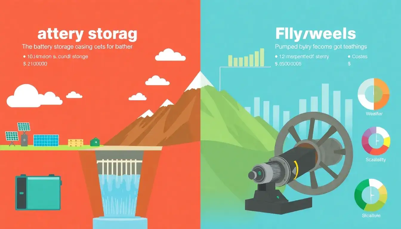 How do the costs of battery storage systems compare to traditional energy storage technologies like pumped hydro or flywheels