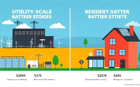 How do the cost projections for utility-scale battery storage systems compare to those for residential systems