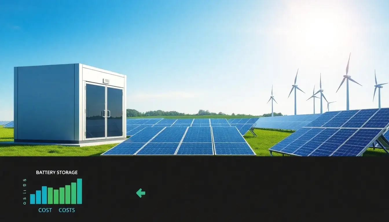How do battery storage costs compare to other renewable energy technologies