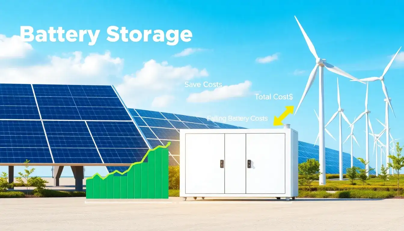 How do battery storage costs impact the overall cost of renewable energy projects