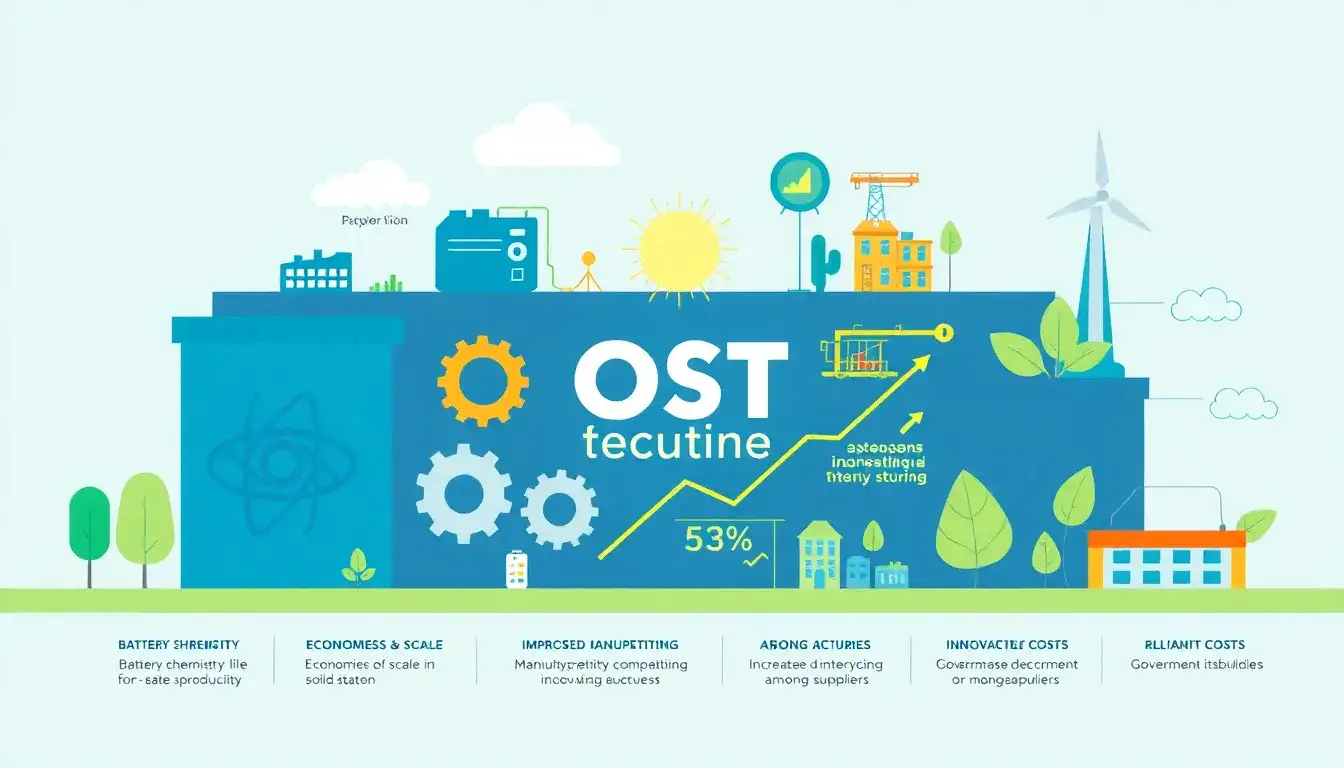 What factors contribute to the cost reductions in battery storage
