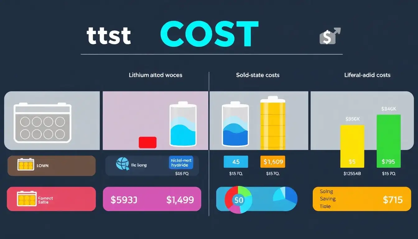 How do different battery technologies compare in terms of cost