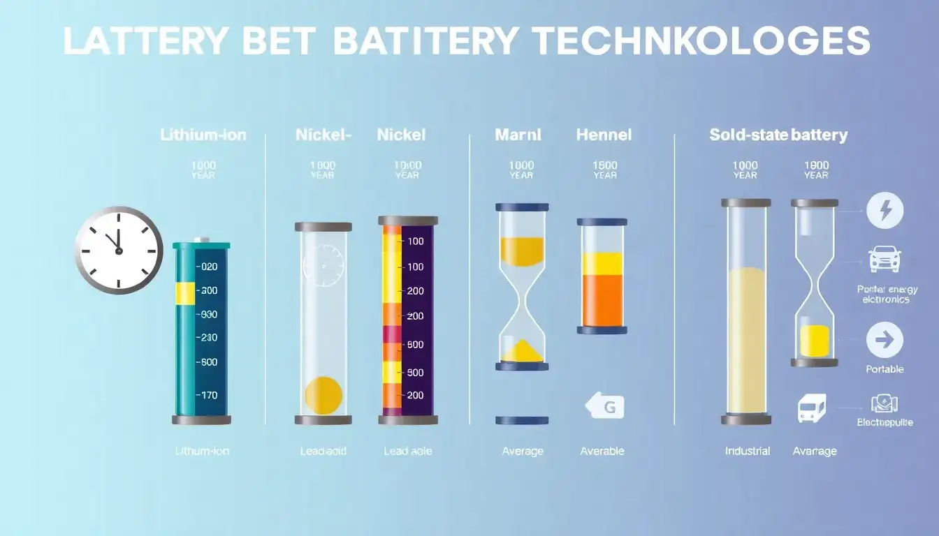 How do the lifespans of different battery technologies compare
