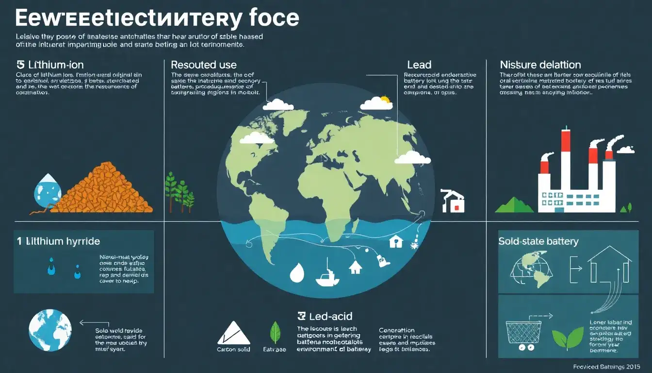 What are the environmental impacts of various battery technologies
