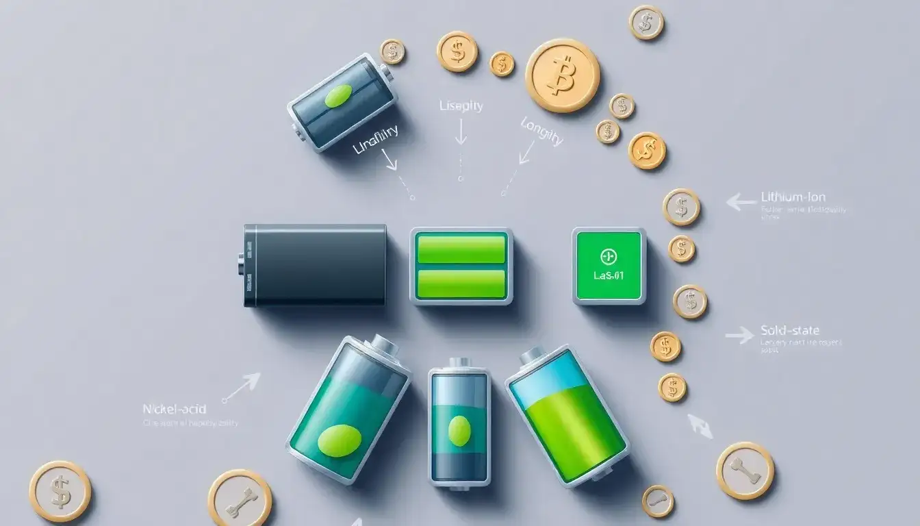 How do the lifespans of different battery types impact their overall cost