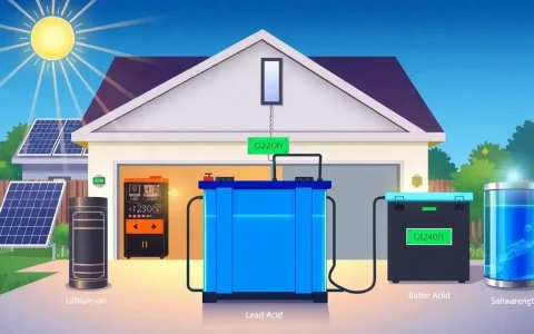 What are the main types of batteries used in residential energy storage systems