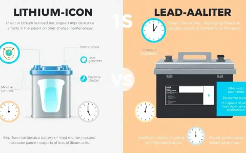 How does the maintenance requirement differ between lithium-ion and lead-acid batteries