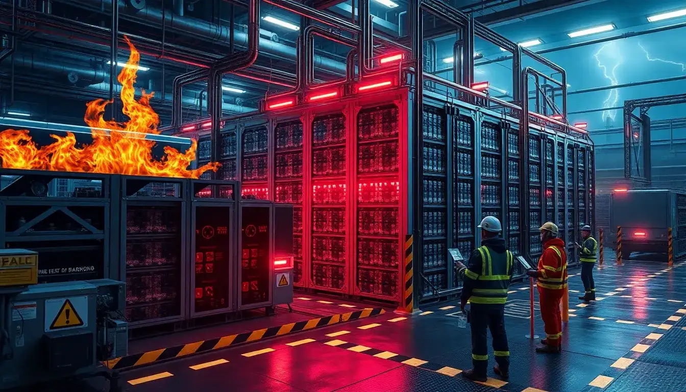 What are the main safety concerns associated with large-scale battery energy storage systems