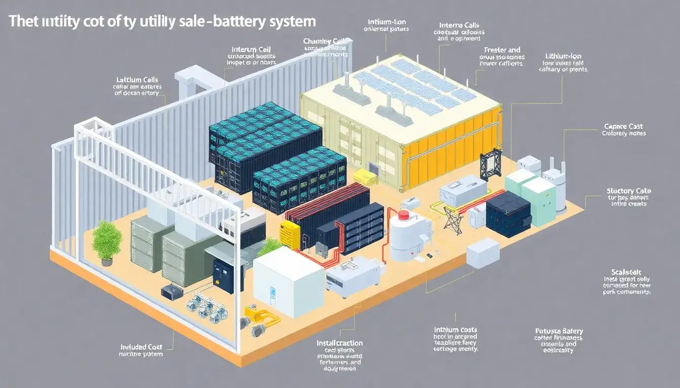 What are the main cost components of utility-scale battery storage systems