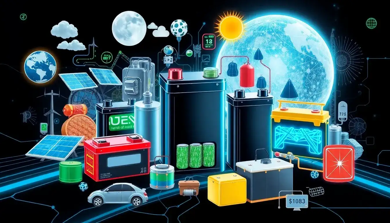 What are the different types of battery technologies used in energy storage systems