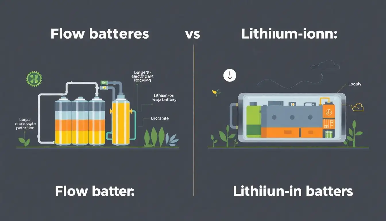 How do flow batteries compare to lithium-ion batteries in terms of lifespan
