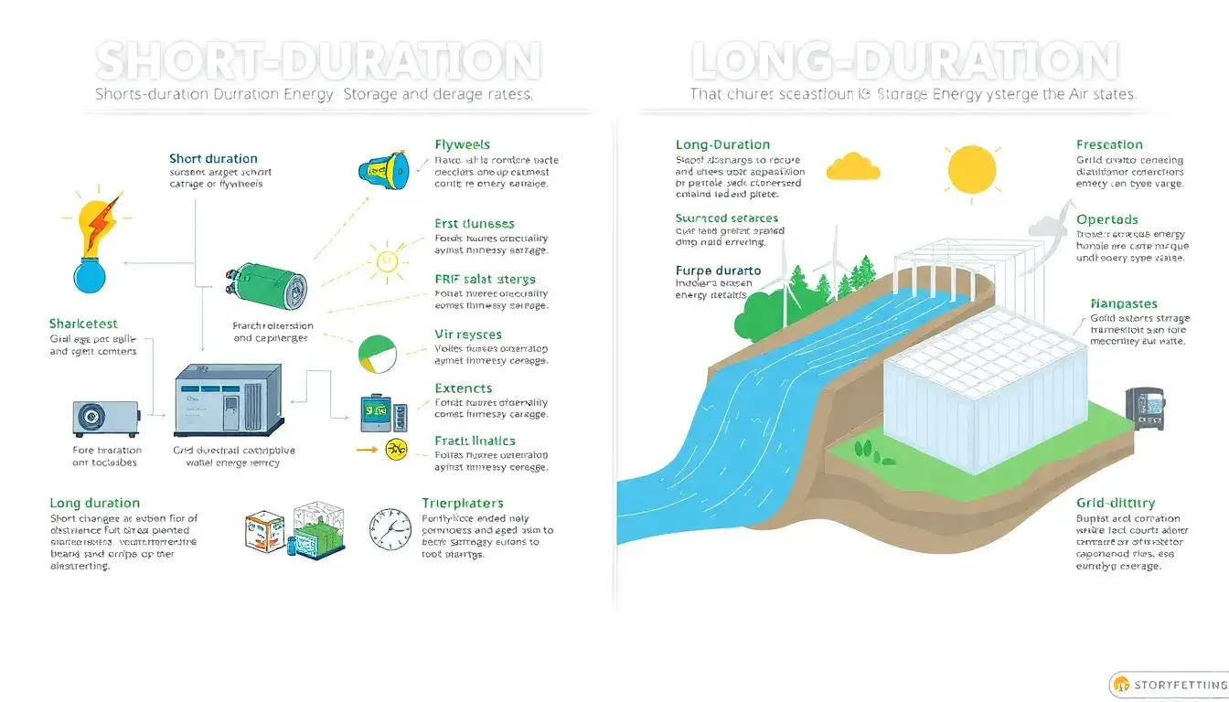 What are the main differences between short-duration and long-duration energy storage systems