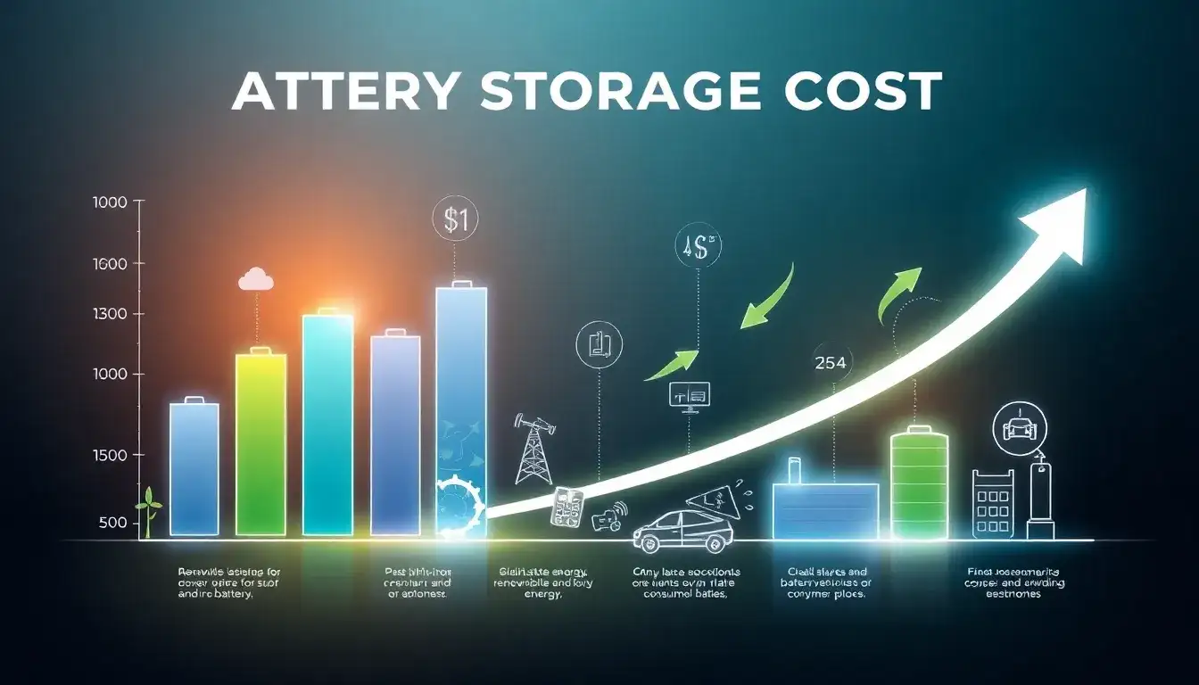 How have battery storage costs changed over the past decade