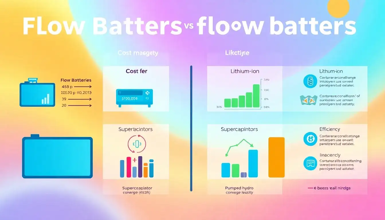 How does the cost of flow batteries compare to other energy storage solutions