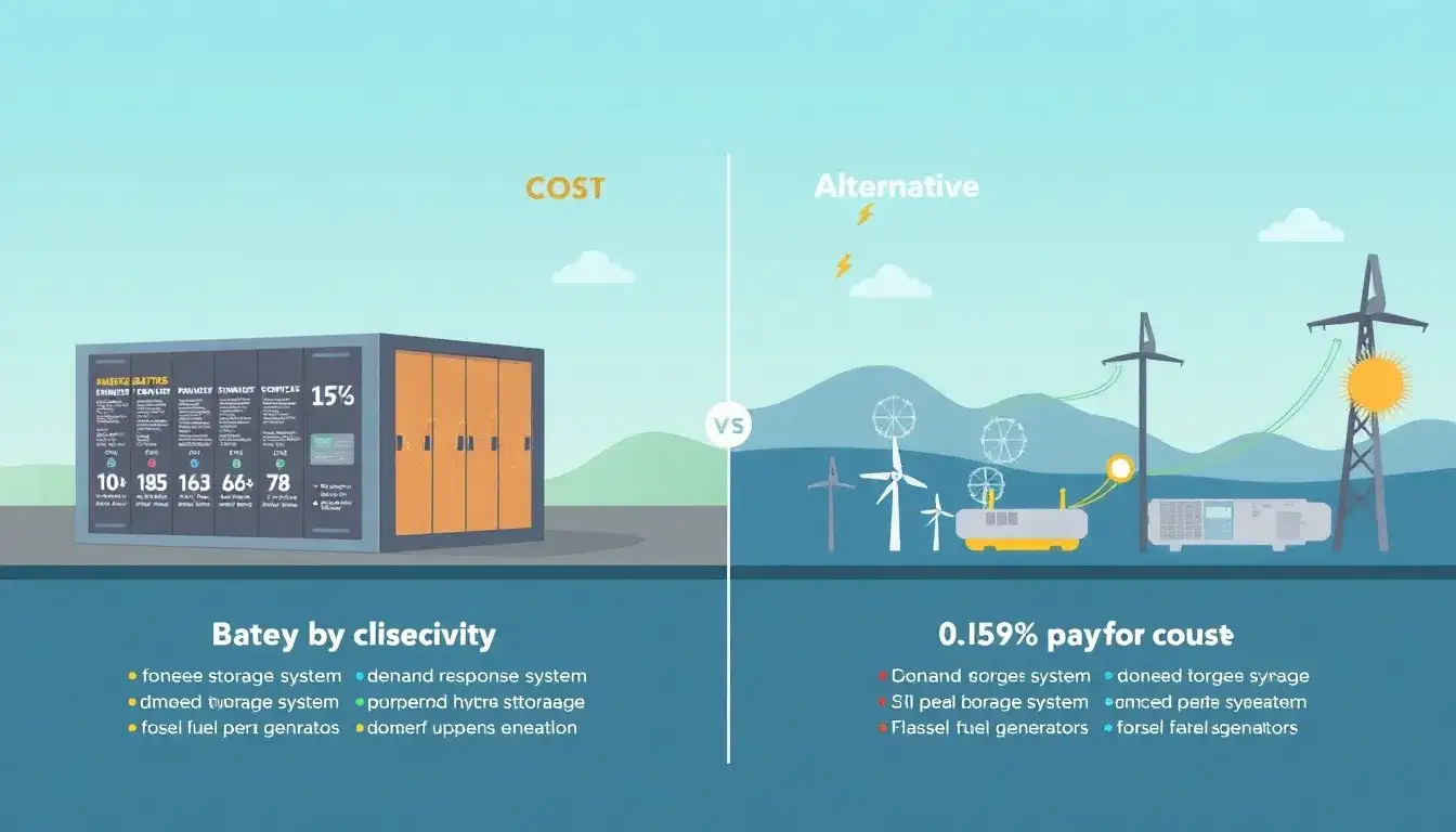 How does the cost of battery storage compare to other peak shaving methods