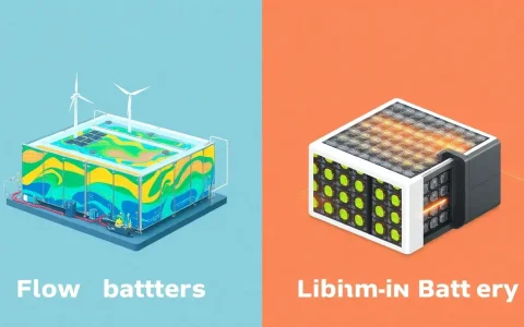 How do flow batteries compare to lithium-ion batteries in terms of scalability and flexibility
