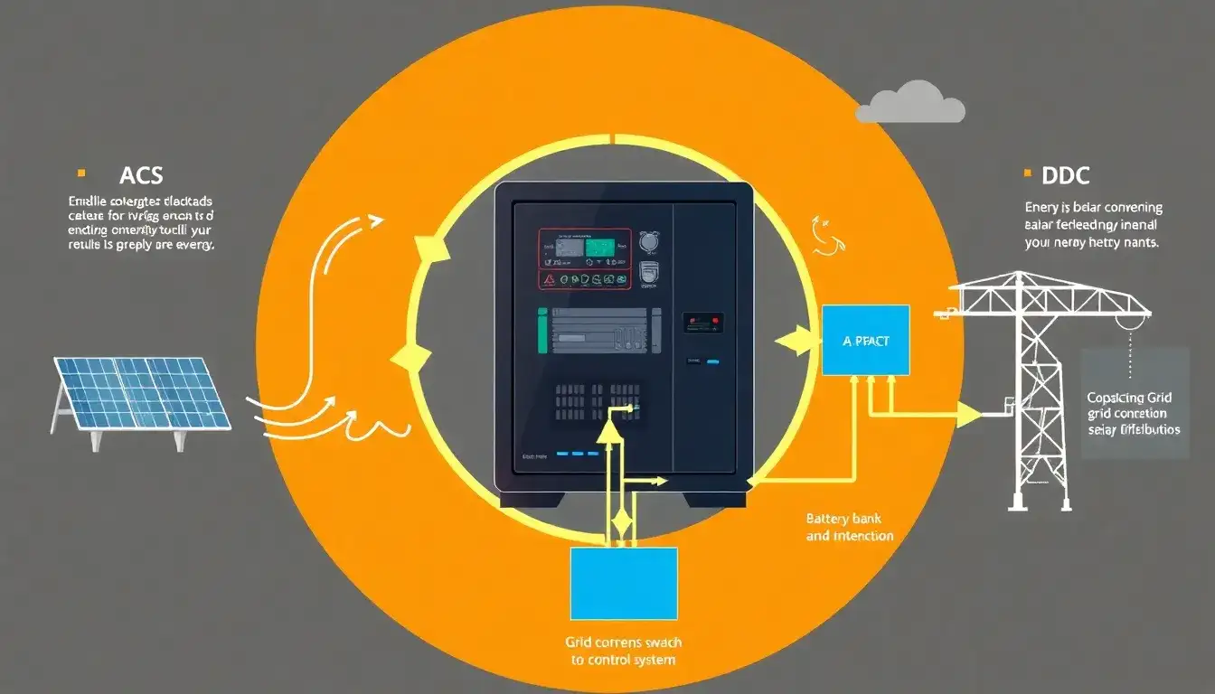 How does the power conversion system (PCS) or hybrid inverter function in a BESS