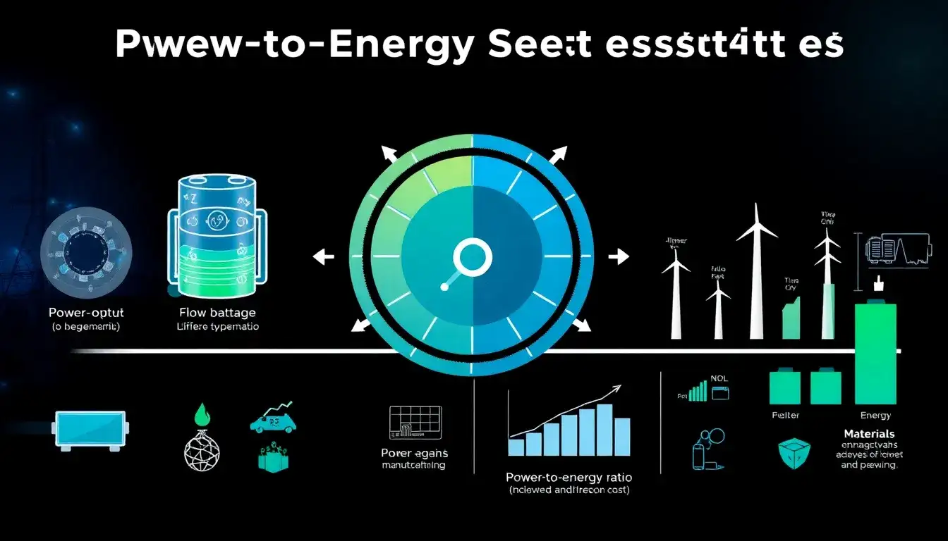 How does the power-to-energy ratio affect the cost of battery storage systems