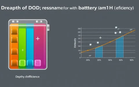 How does the depth of discharge influence the energy efficiency of a battery