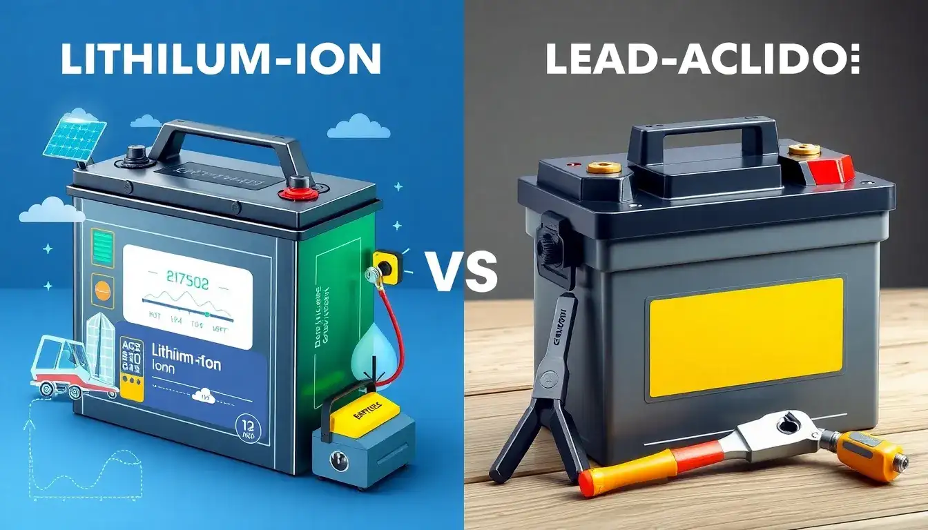 Are there any significant maintenance differences between lithium-ion and lead-acid batteries