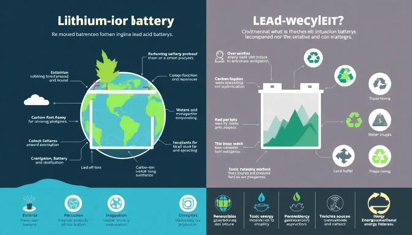 What are the environmental impacts of lithium-ion batteries compared to lead-acid batteries