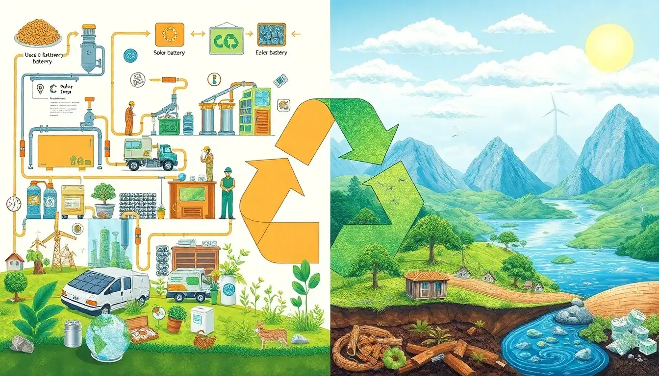 How does the recycling process of solar batteries impact the environment