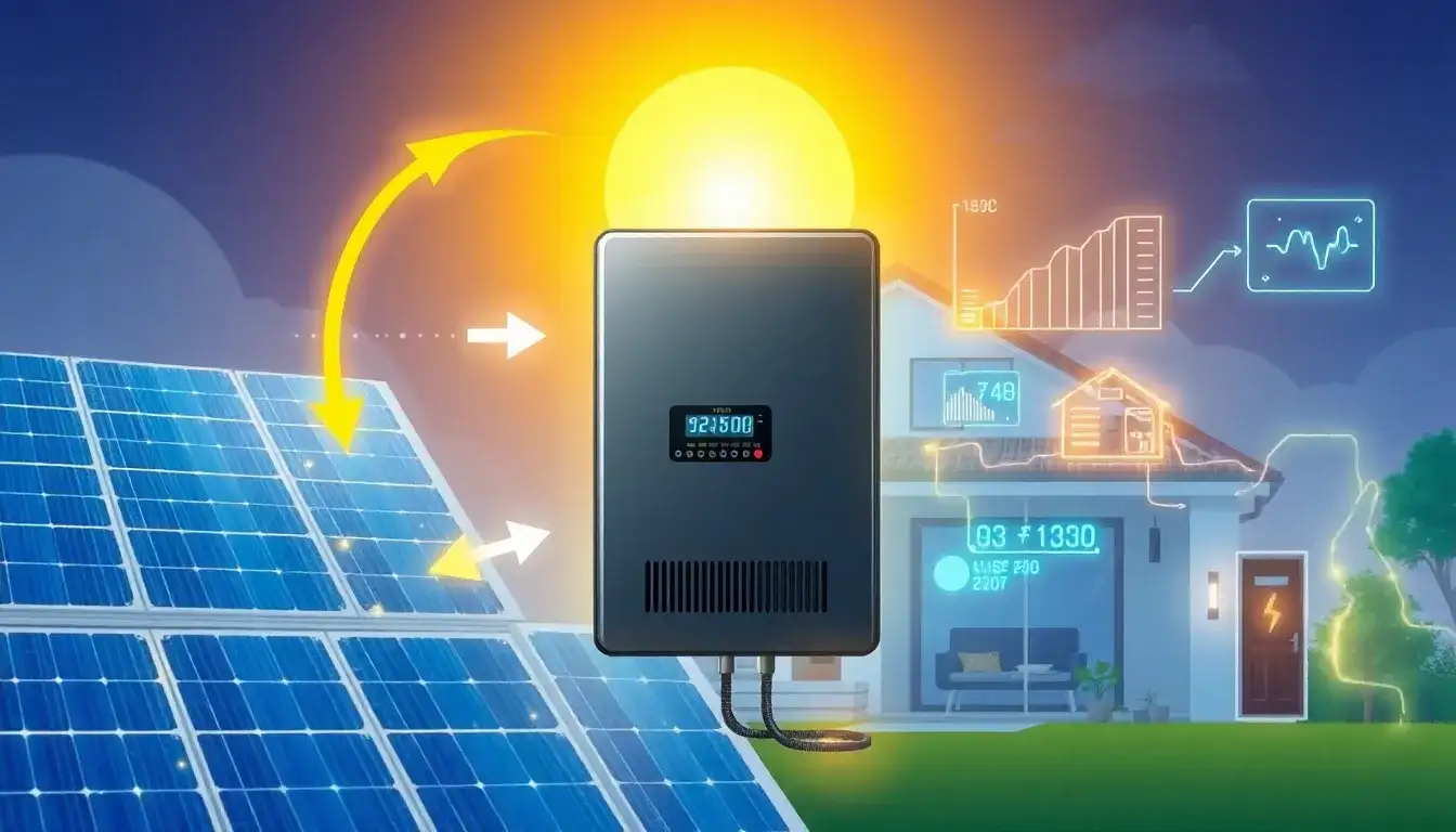 What role does the inverter play in the overall efficiency of a solar power system