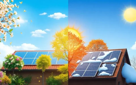 How do seasonal changes impact the efficiency of solar panels