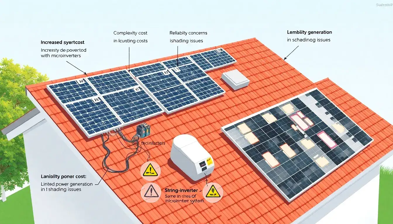 What are the potential downsides of using microinverters in a solar system