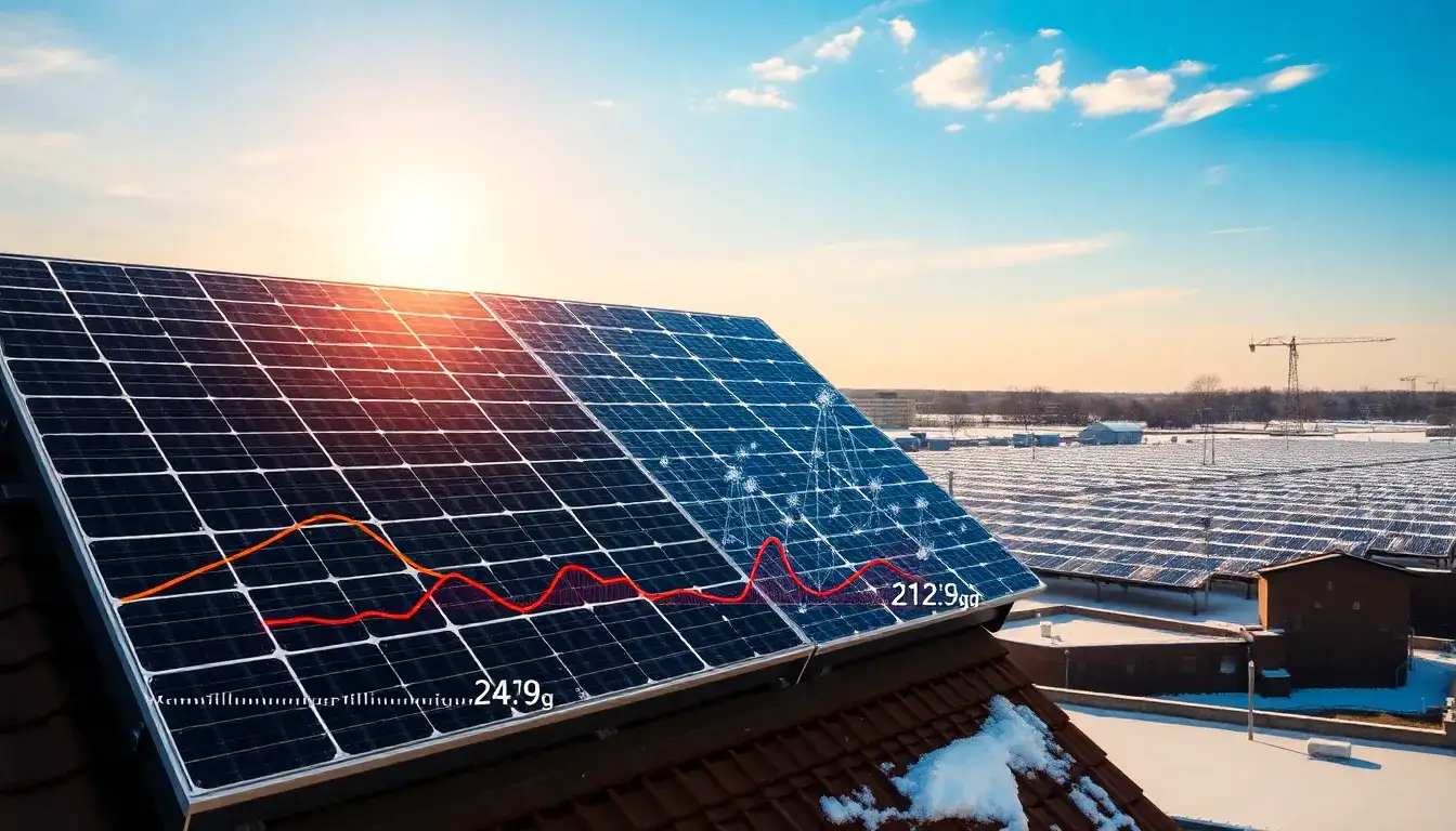How does temperature variation affect the performance of solar panels