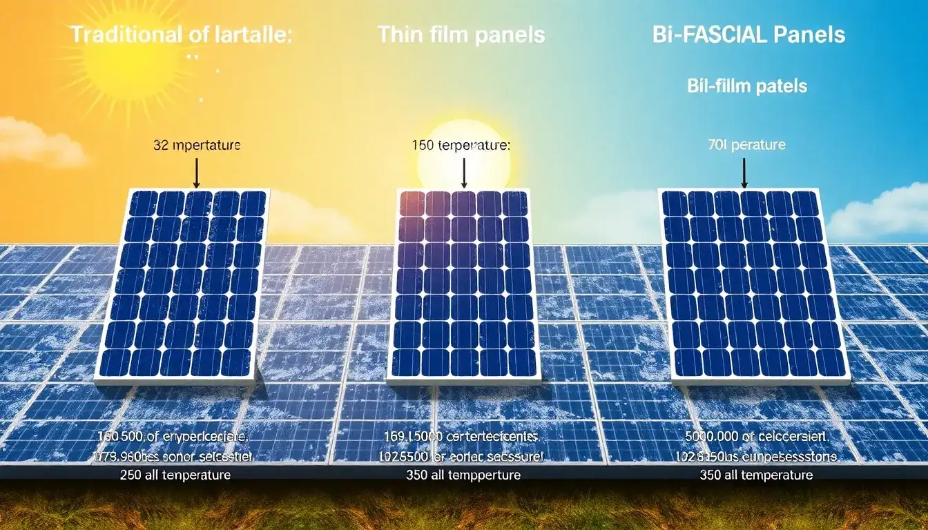 How do different types of solar panels handle temperature variations