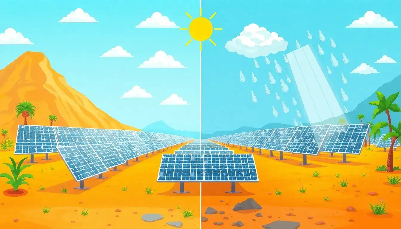 How does humidity affect solar panel efficiency