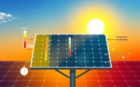 How does the temperature coefficient affect solar panel performance