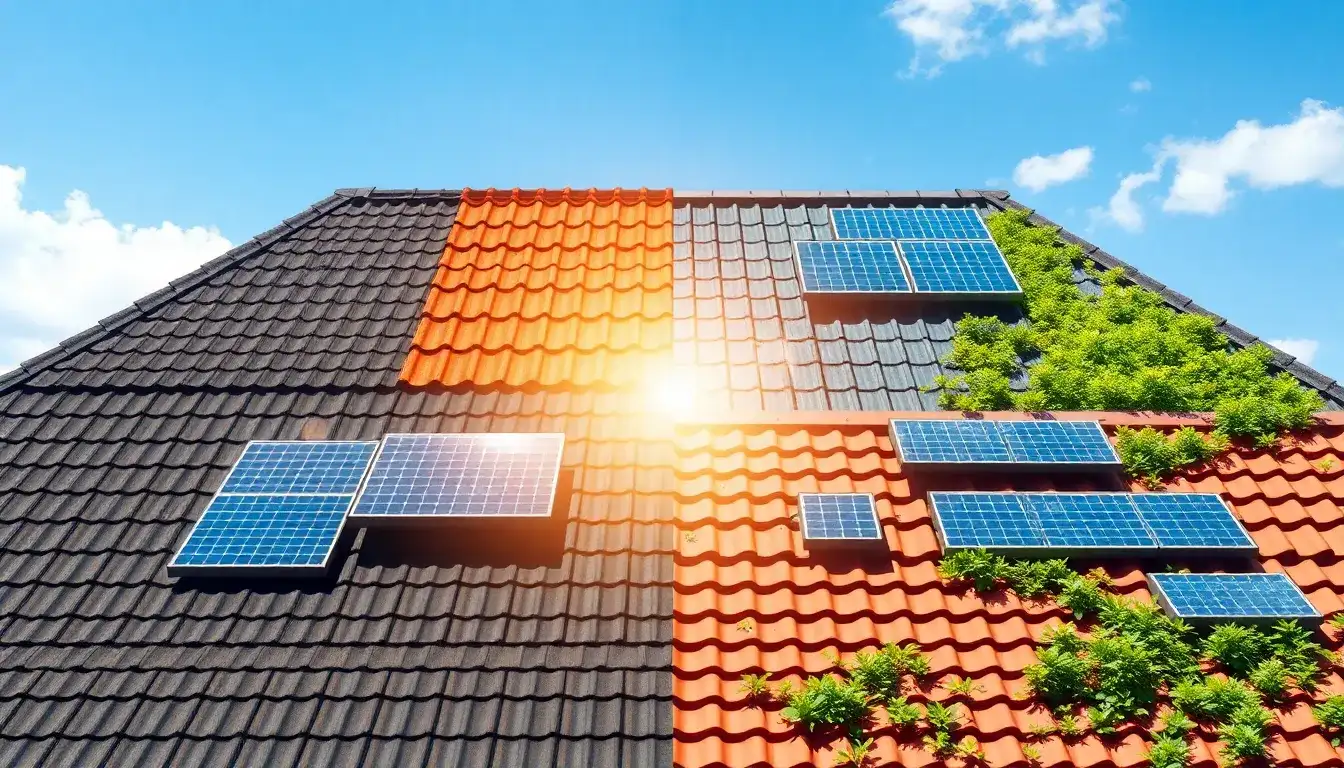 How does the type of roofing material affect solar panel efficiency