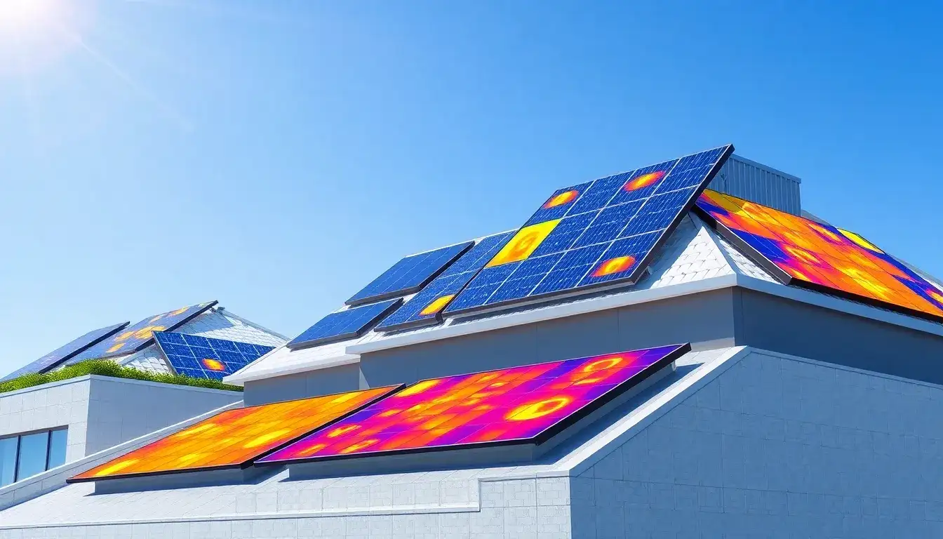 Are there specific roofing materials that can reduce solar panel temperatures